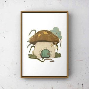 Vintage cottagecore mushroom art print